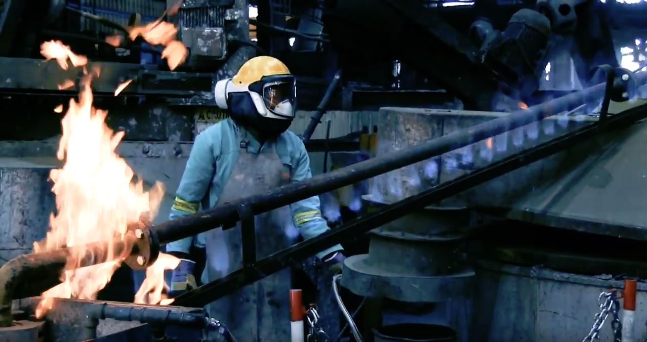 Inside lead smelting operation