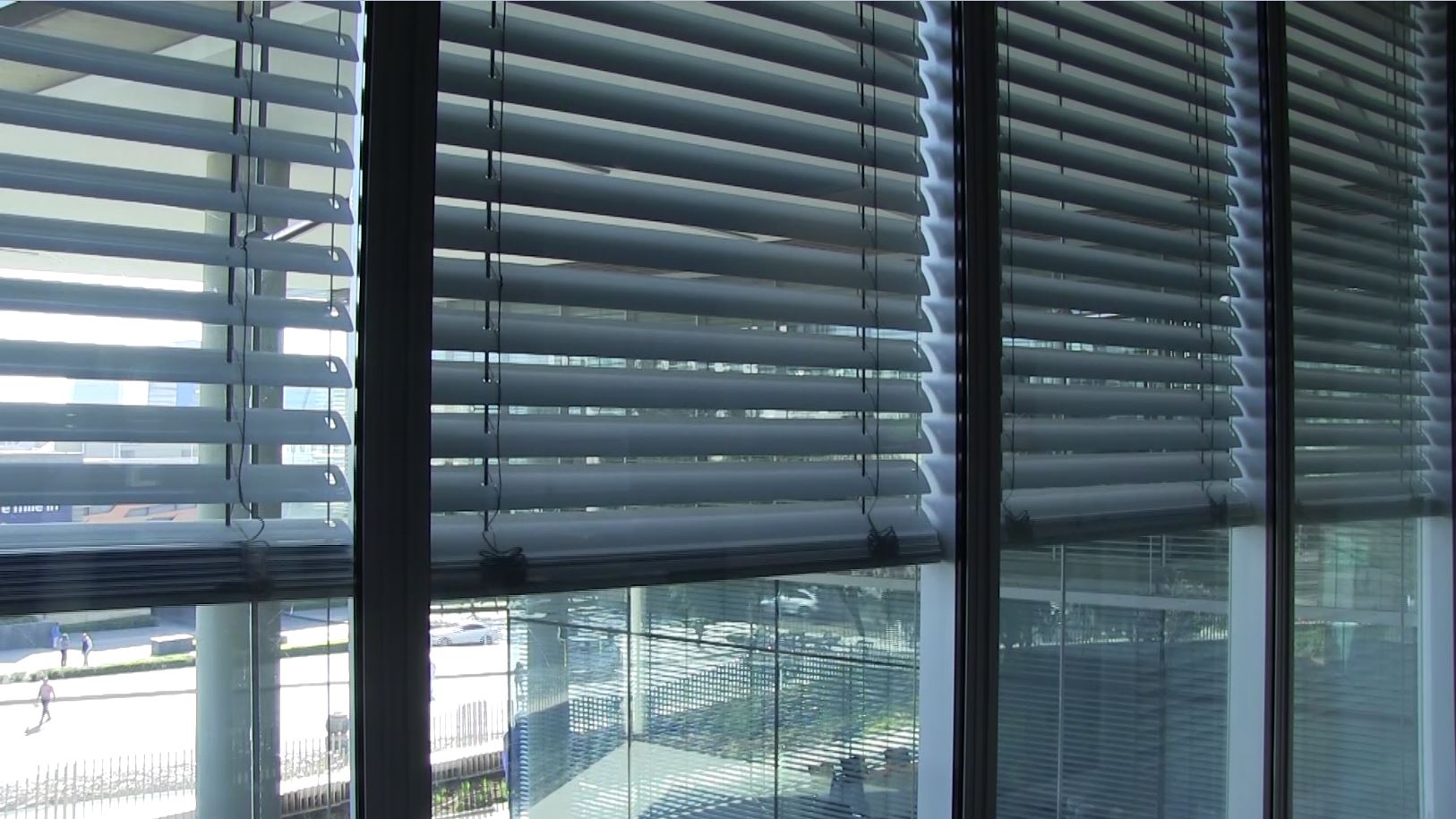 Automated blinds in an office